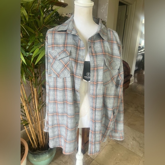 Molokai men’s Plaid Button-Up Shirt large. NWT. Perfect condition super soft. - Picture 5 of 8